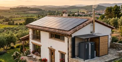 Instalación de biomasa y energía solar