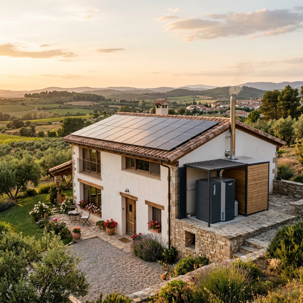 Instalación de biomasa y energía solar